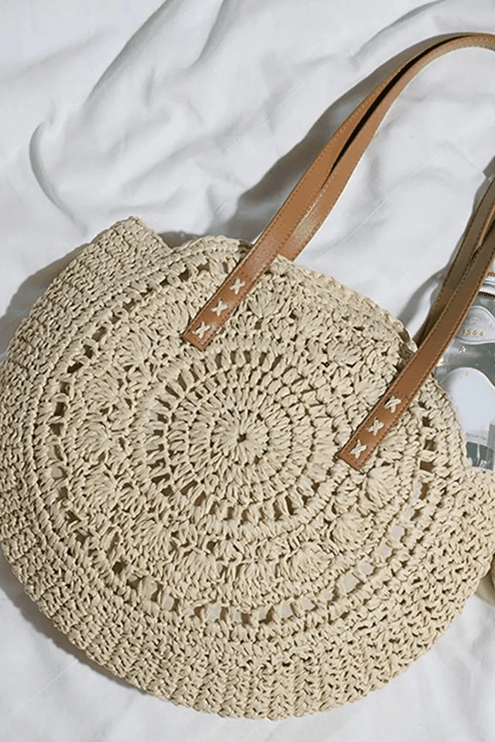 Dantel Yuvarlak Krem canta