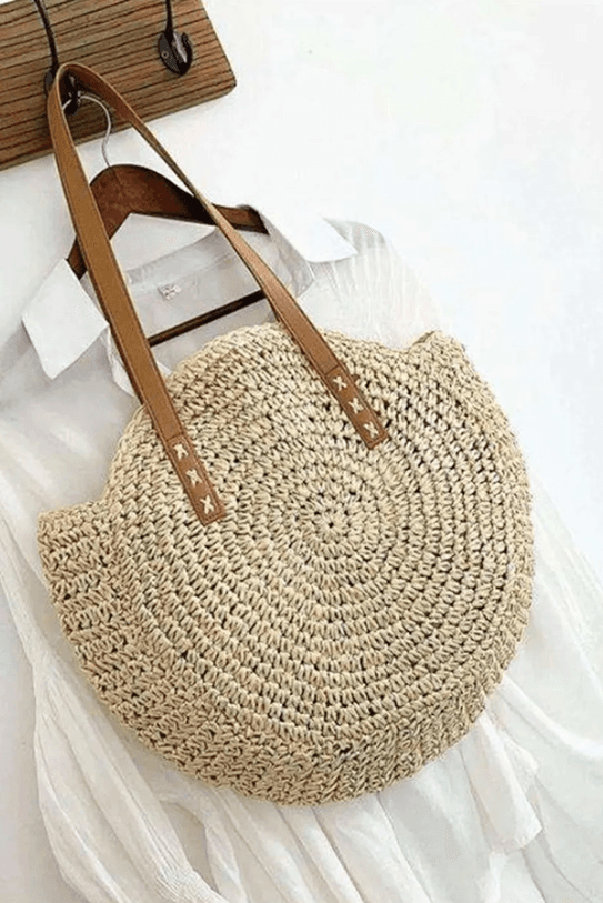 Duz Yuvarlak Krem canta