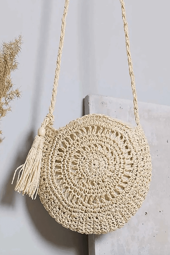 Mini Yuvarlak Krem canta